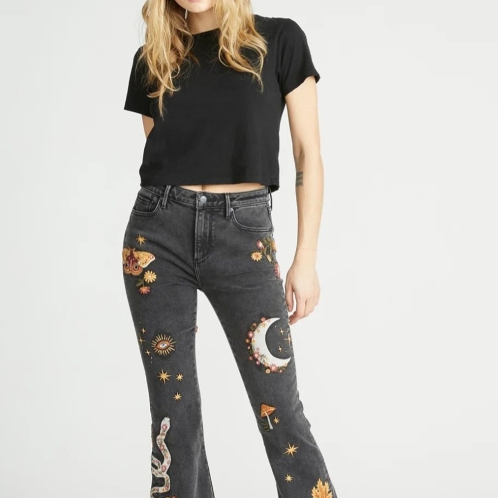 Brand New DRIFTWOOD Farrah x HALLUCINATION Jeans with Celestial Design